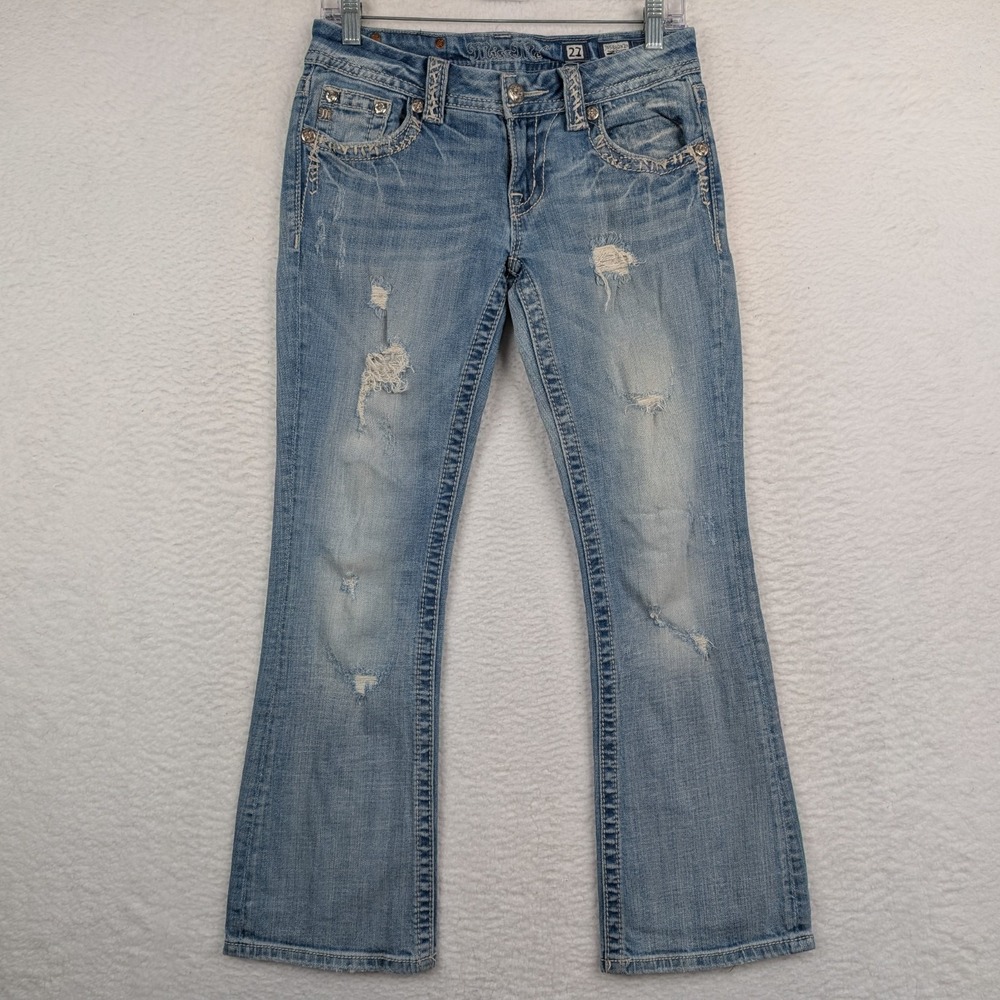 Miss Me Women's Signature Boot Distressed Jeans Size 27